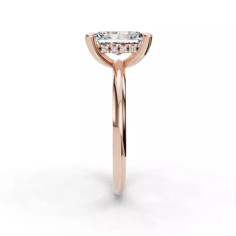 14K Rose Gold Savannah Hidden Halo Engagement Ring