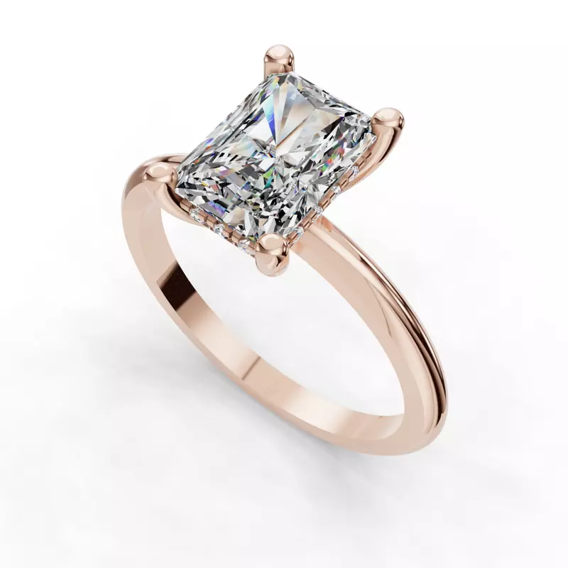 14K Rose Gold Savannah Hidden Halo Engagement Ring