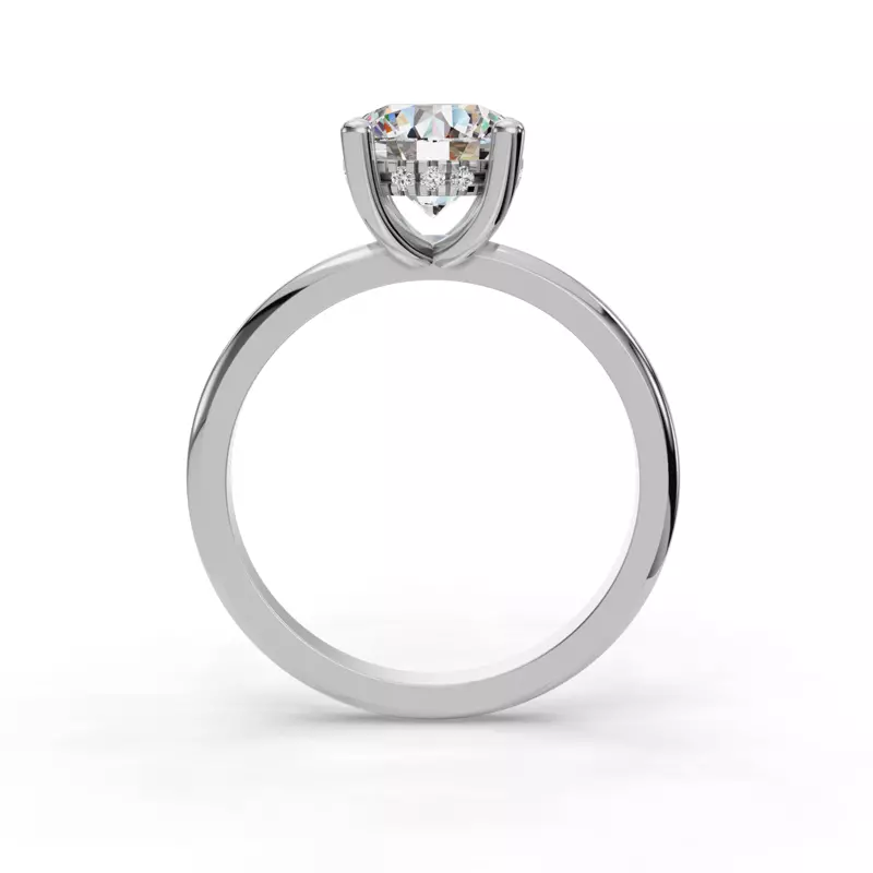 14K White Gold Savannah Hidden Halo Engagement Ring