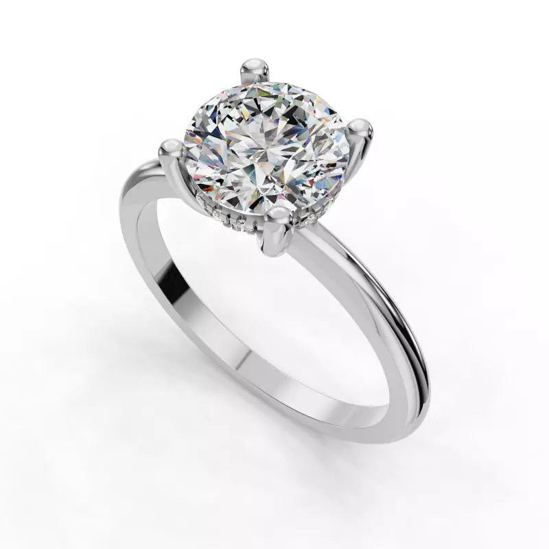 14K White Gold Savannah Hidden Halo Engagement Ring