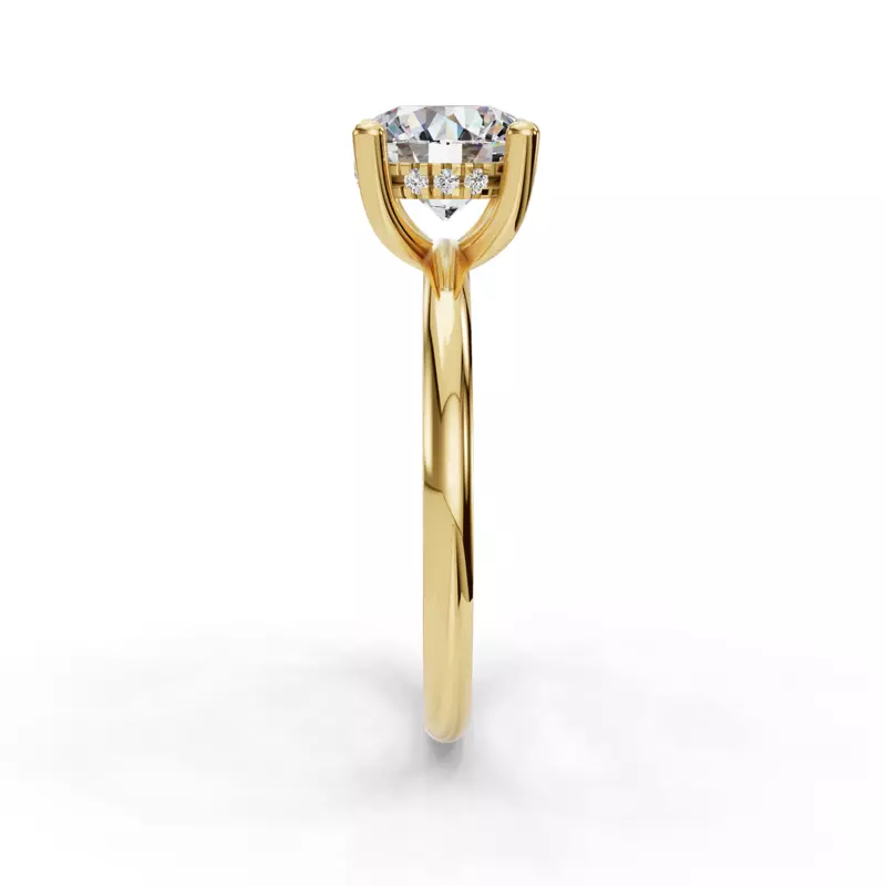 14K Yellow Gold Savannah Hidden Halo Engagement Ring