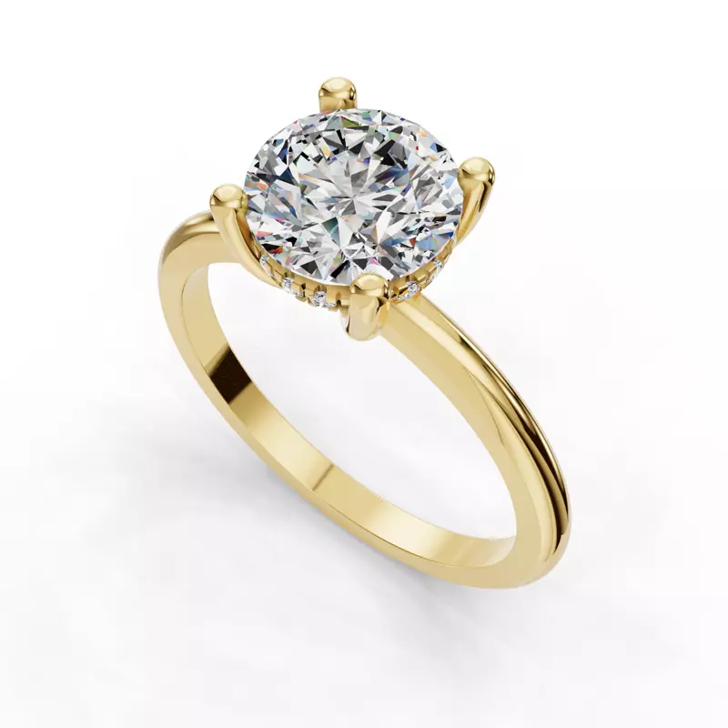 14K Yellow Gold Savannah Hidden Halo Engagement Ring