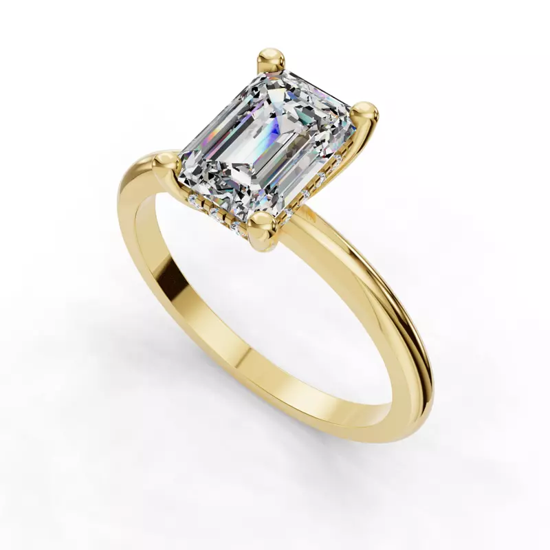 14K Yellow Gold Savannah Hidden Halo Engagement Ring
