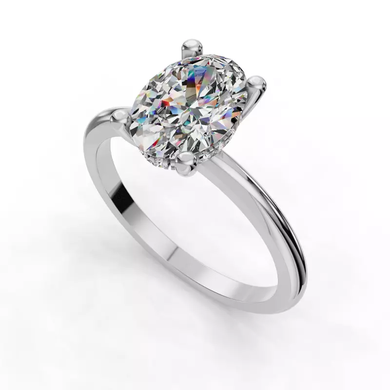 Platinum Savannah Hidden Halo Engagement Ring