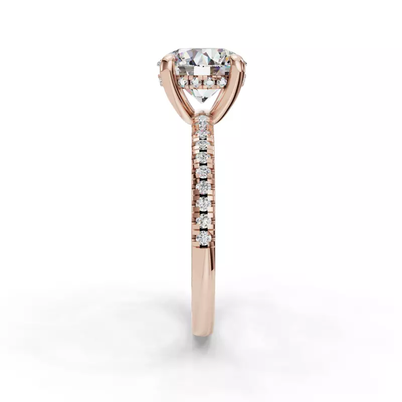 14K Rose Gold Gabriella Pave Hidden Halo Engagement Ring