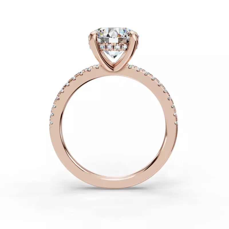 14K Rose Gold Gabriella Pave Hidden Halo Engagement Ring
