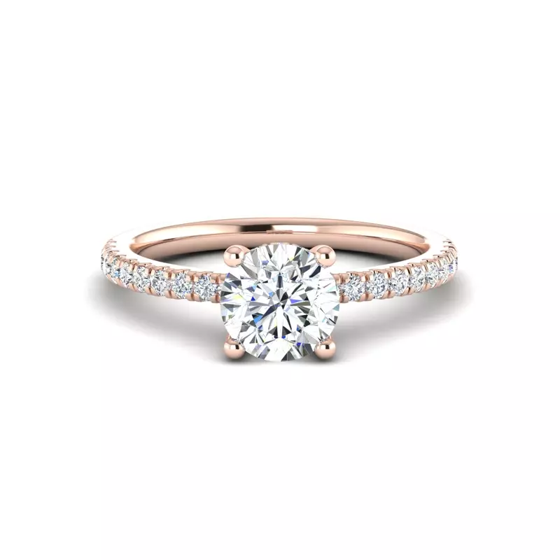 14K Rose Gold Gabriella Pave Hidden Halo Engagement Ring