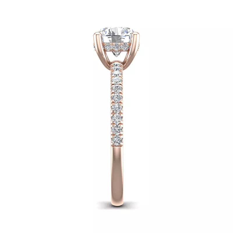 14K Rose Gold Gabriella Pave Hidden Halo Engagement Ring