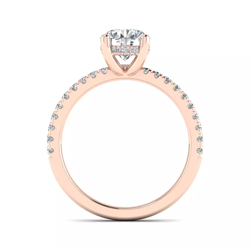 14K Rose Gold Gabriella Pave Hidden Halo Engagement Ring