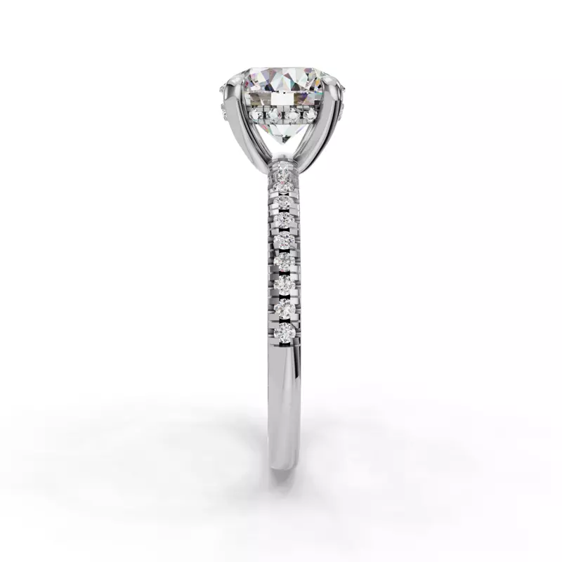 14K White Gold Gabriella Pave Hidden Halo Engagement Ring