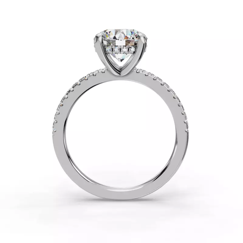 14K White Gold Gabriella Pave Hidden Halo Engagement Ring