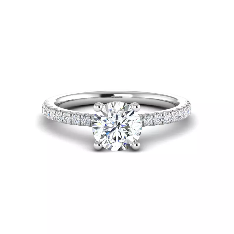 14K White Gold Gabriella Pave Hidden Halo Engagement Ring