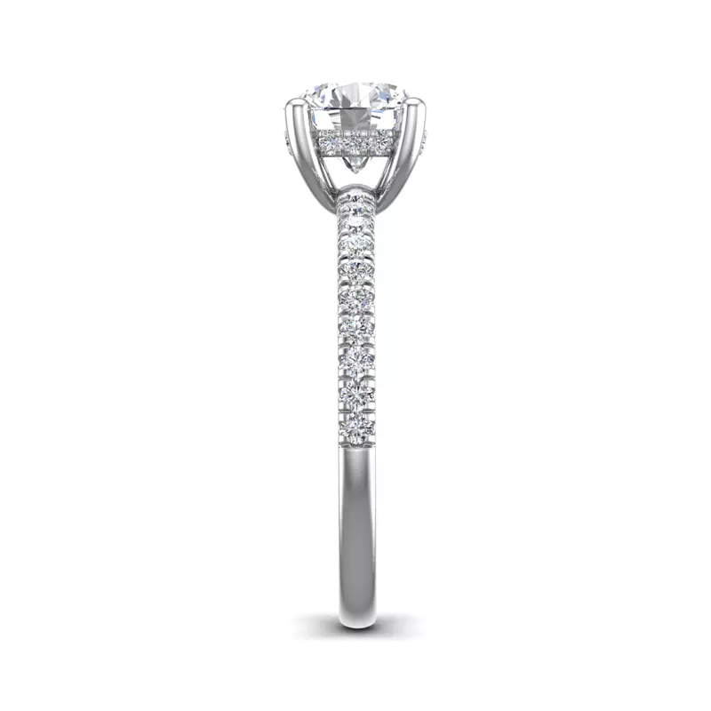 14K White Gold Gabriella Pave Hidden Halo Engagement Ring