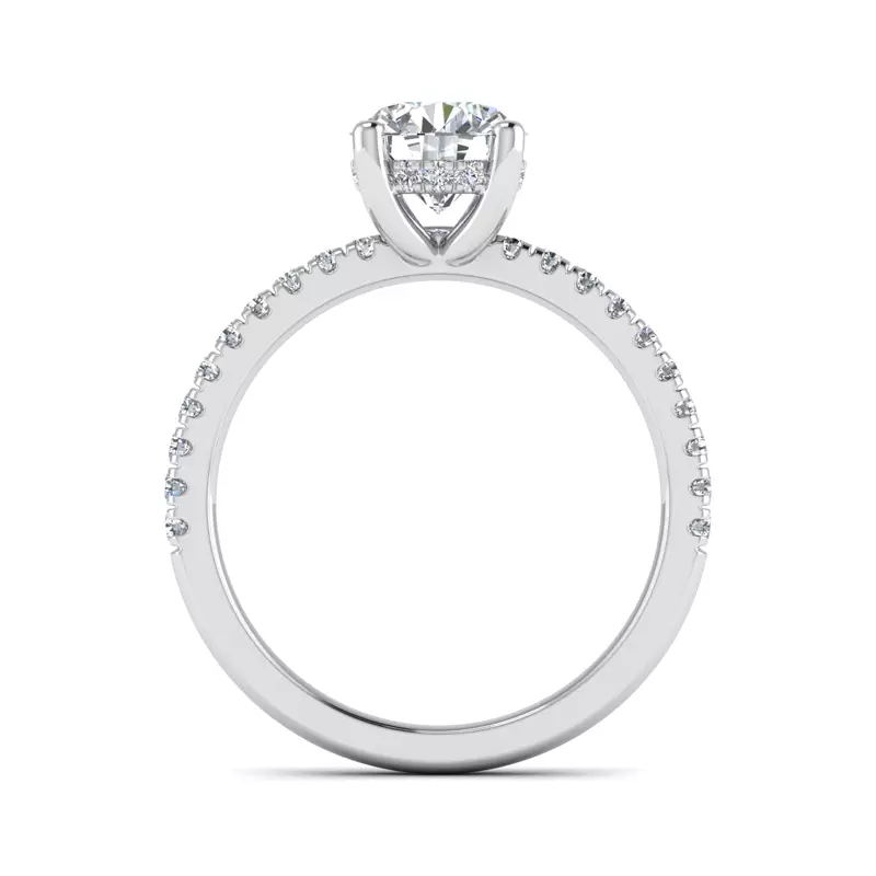 14K White Gold Gabriella Pave Hidden Halo Engagement Ring