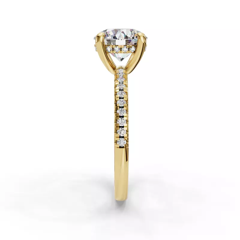 14K Yellow Gold Gabriella Pavé Hidden Halo Engagement Ring