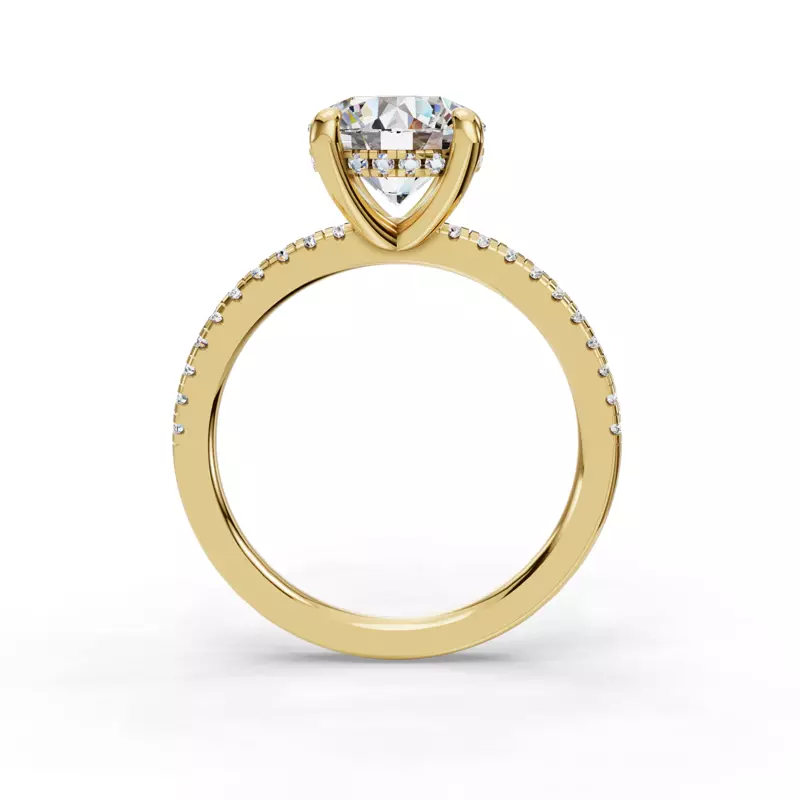 14K Yellow Gold Gabriella Pavé Hidden Halo Engagement Ring