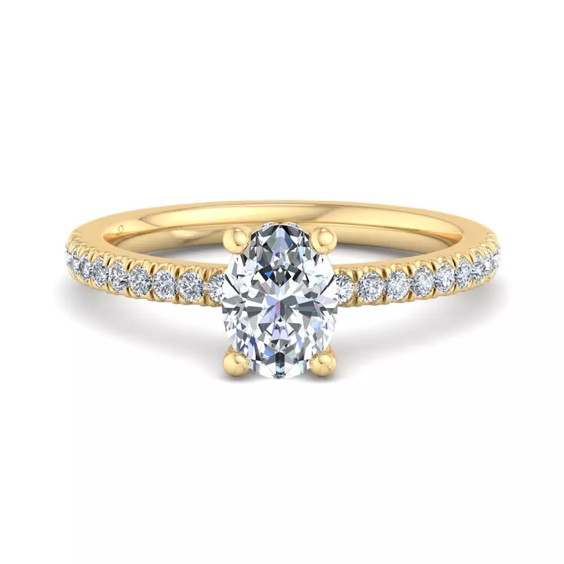 14K Yellow Gold Gabriella Pave Hidden Halo Engagement Ring