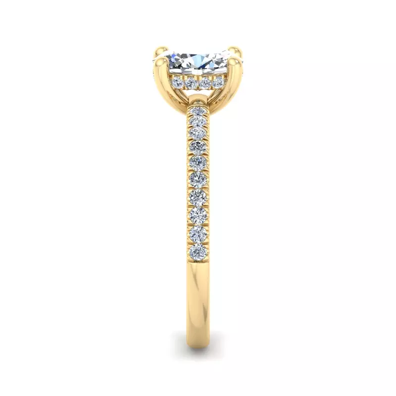 14K Yellow Gold Gabriella Pave Hidden Halo Engagement Ring