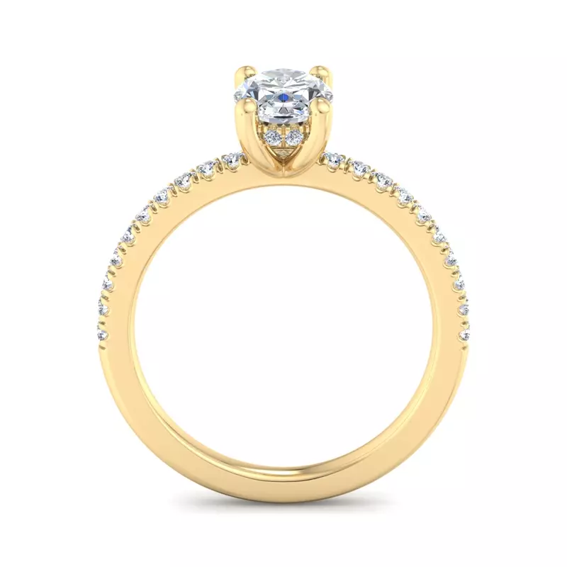 14K Yellow Gold Gabriella Pave Hidden Halo Engagement Ring