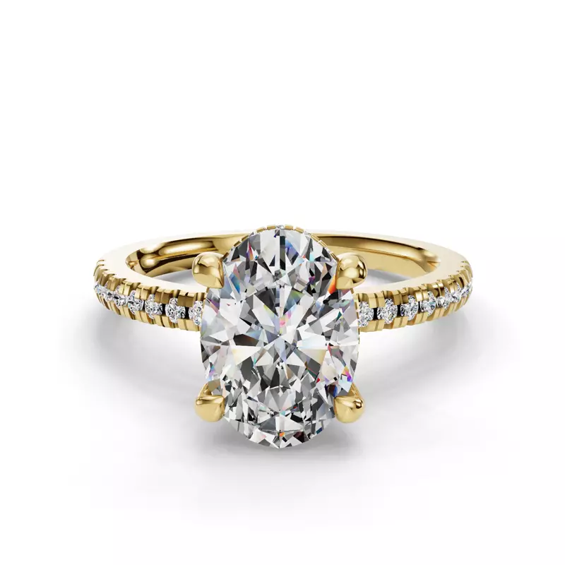 14K Yellow Gold Gabriella Pavé Hidden Halo Engagement Ring