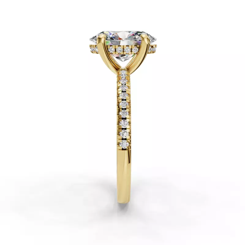 14K Yellow Gold Gabriella Pavé Hidden Halo Engagement Ring