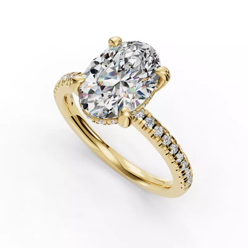 14K Yellow Gold Gabriella Pavé Hidden Halo Engagement Ring