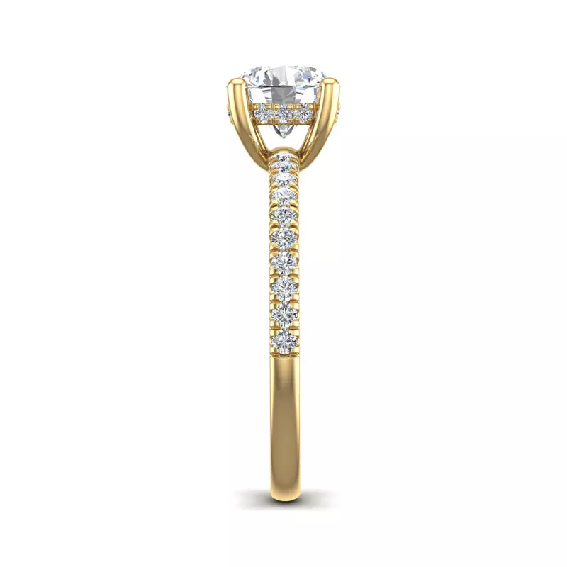 18K Yellow Gold Gabriella Pave Hidden Halo Engagement Ring