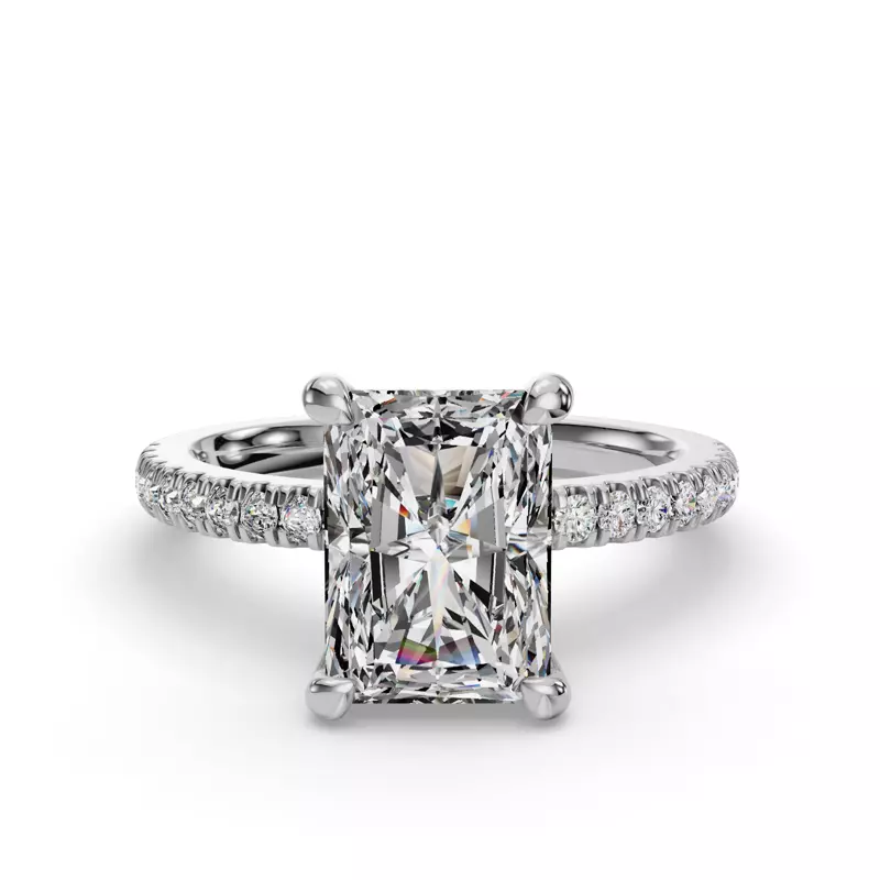 Platinum Gabriella Pavé Hidden Halo Engagement Ring
