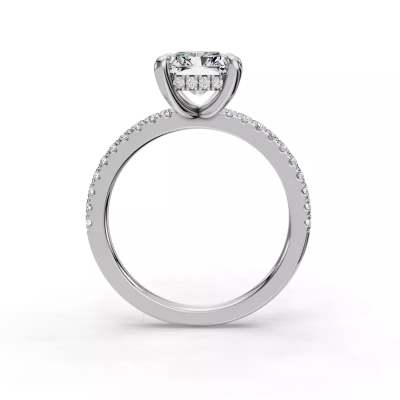 Platinum Gabriella Pavé Hidden Halo Engagement Ring