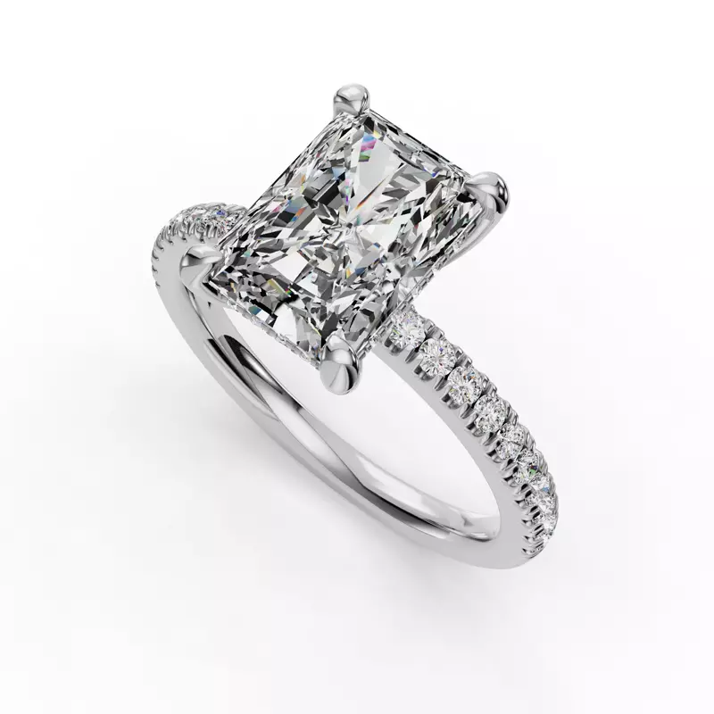 Platinum Gabriella Pavé Hidden Halo Engagement Ring