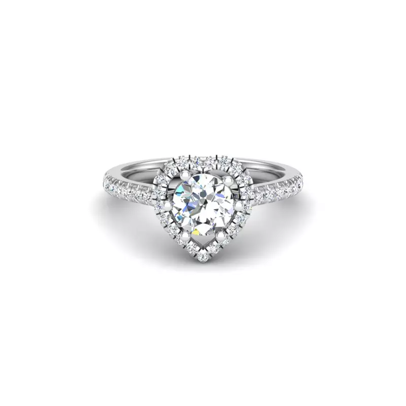 18K White Gold Tracy Halo Engagement Ring
