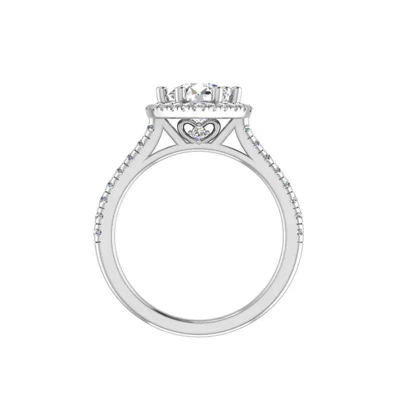 18K White Gold Tracy Halo Engagement Ring