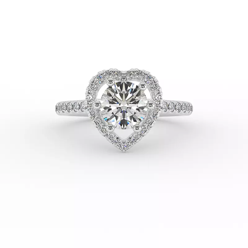18K White Gold Tracy Halo Engagement Ring
