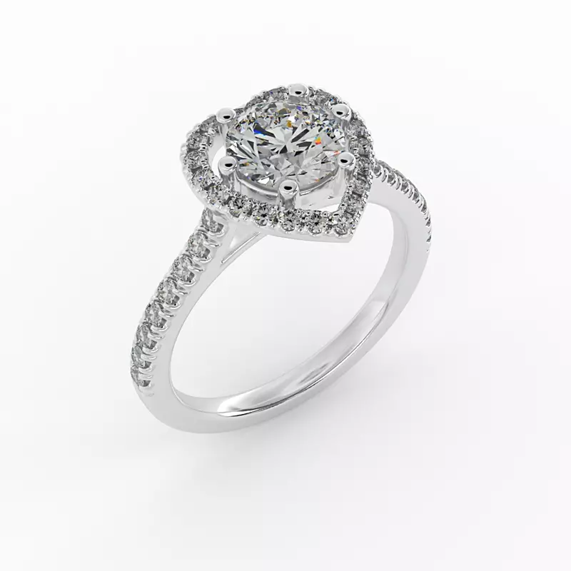 18K White Gold Tracy Halo Engagement Ring