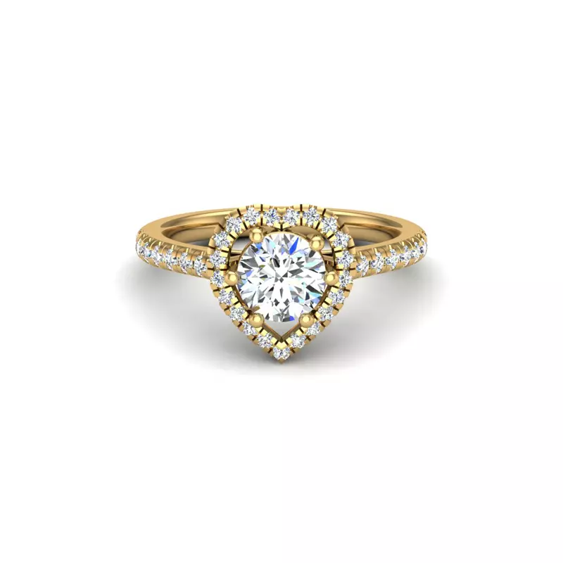 18K Yellow Gold Tracy Halo Engagement Ring