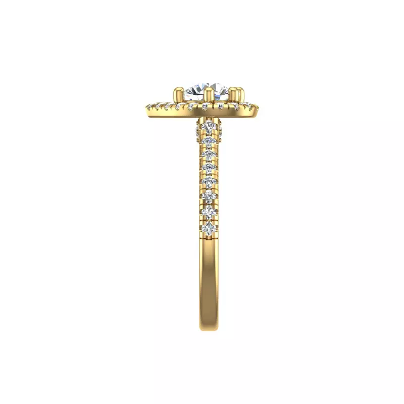 18K Yellow Gold Tracy Halo Engagement Ring