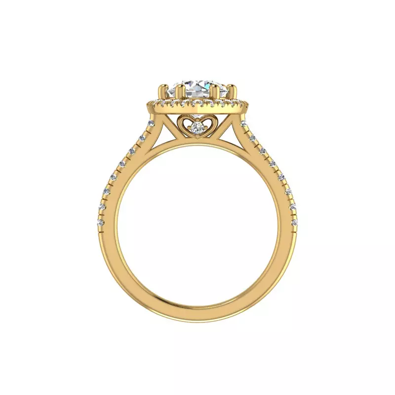 18K Yellow Gold Tracy Halo Engagement Ring