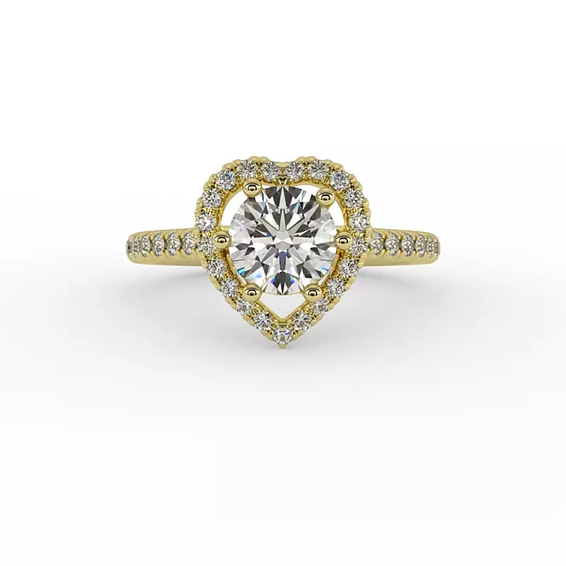 18K Yellow Gold Tracy Halo Engagement Ring
