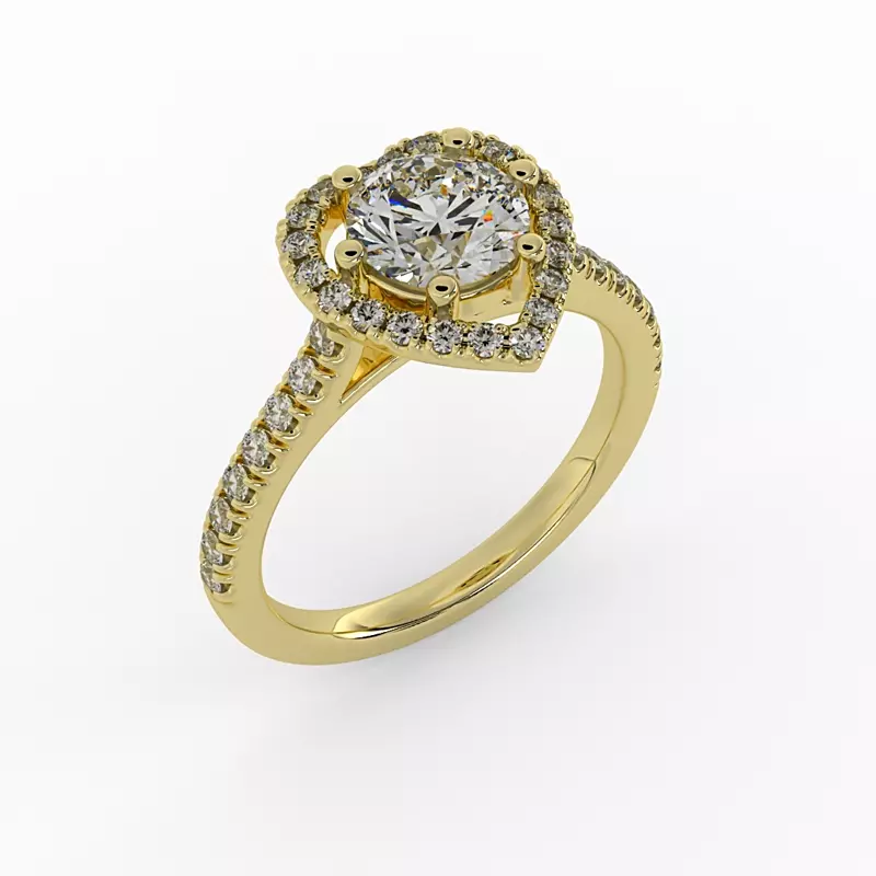 18K Yellow Gold Tracy Halo Engagement Ring