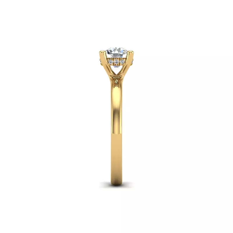 14K Yellow Gold Sylvia Hidden Halo Engagement Ring