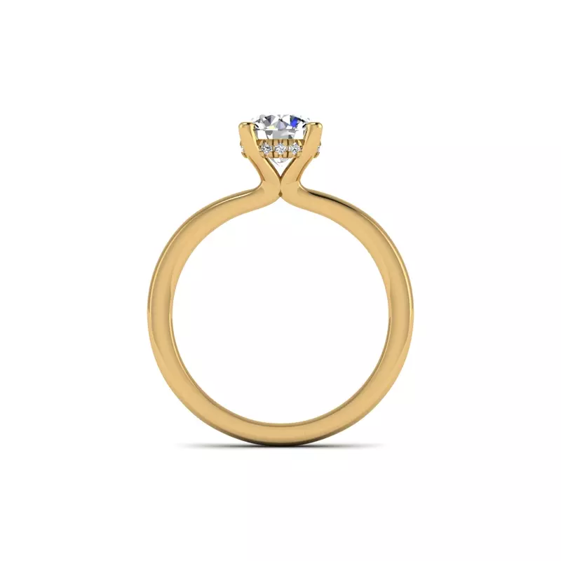 14K Yellow Gold Sylvia Hidden Halo Engagement Ring