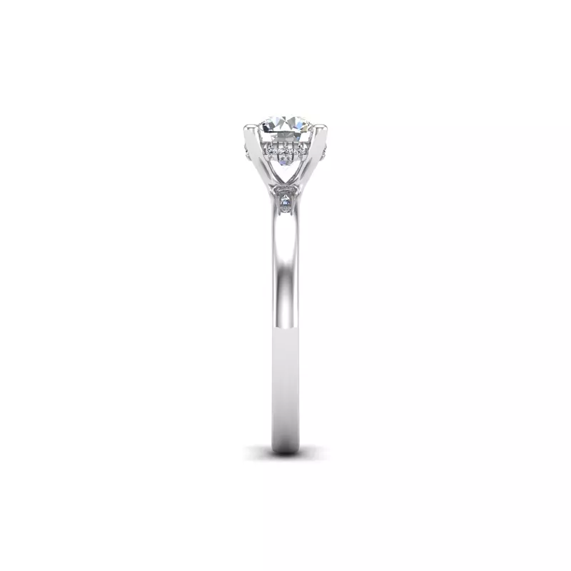 18K White Gold Sylvia Hidden Halo Engagement Ring
