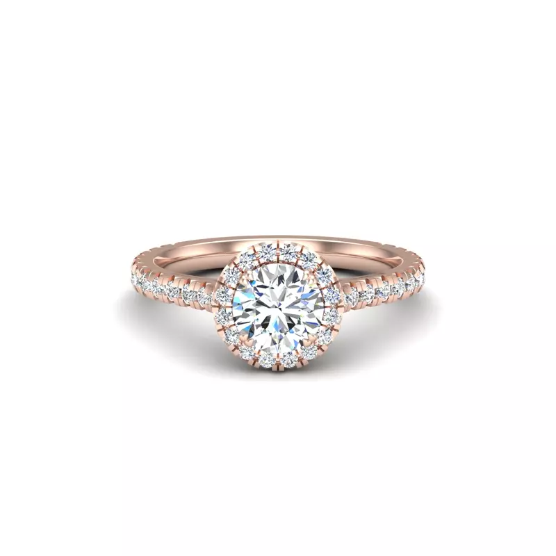 14K Rose Gold Alison Halo Engagement Ring