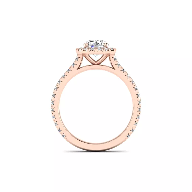 14K Rose Gold Alison Halo Engagement Ring