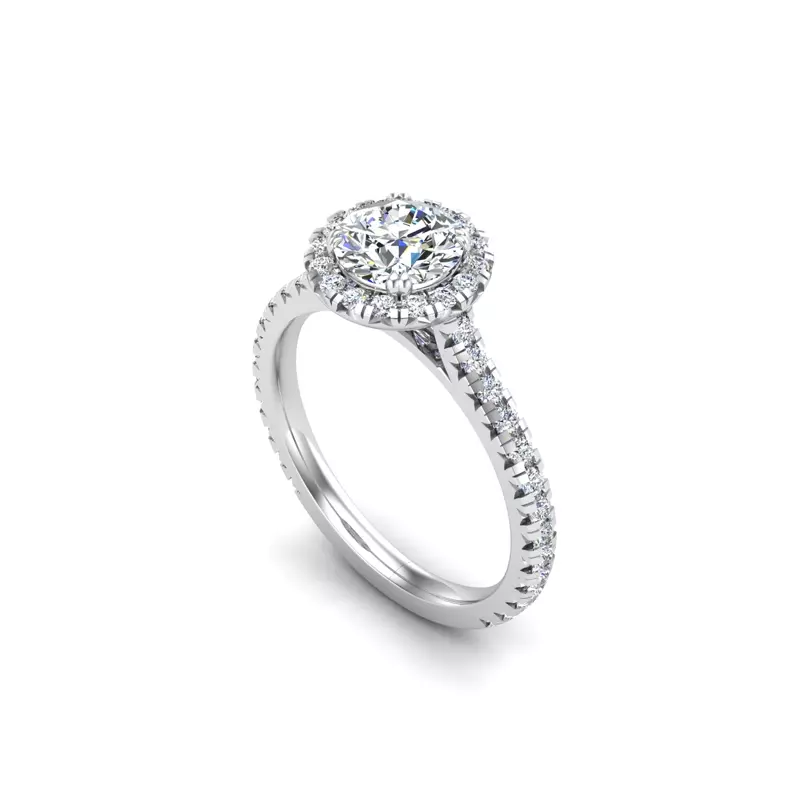 14K White Gold Alison Halo Engagement Ring