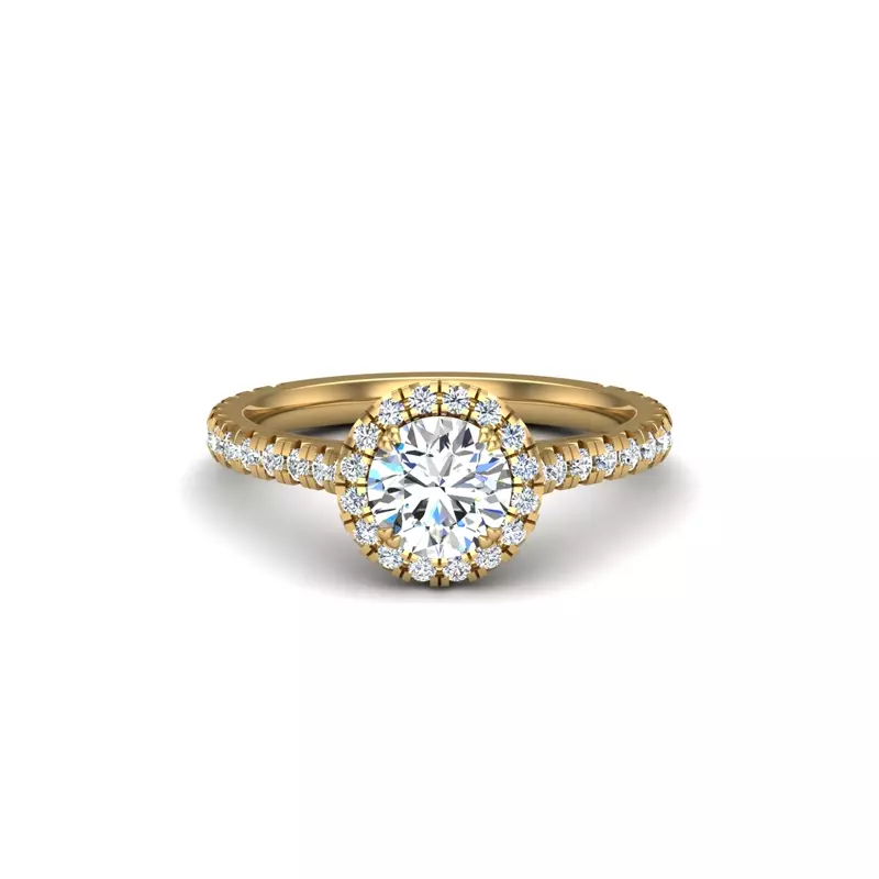 14K Yellow Gold Alison Halo Engagement Ring