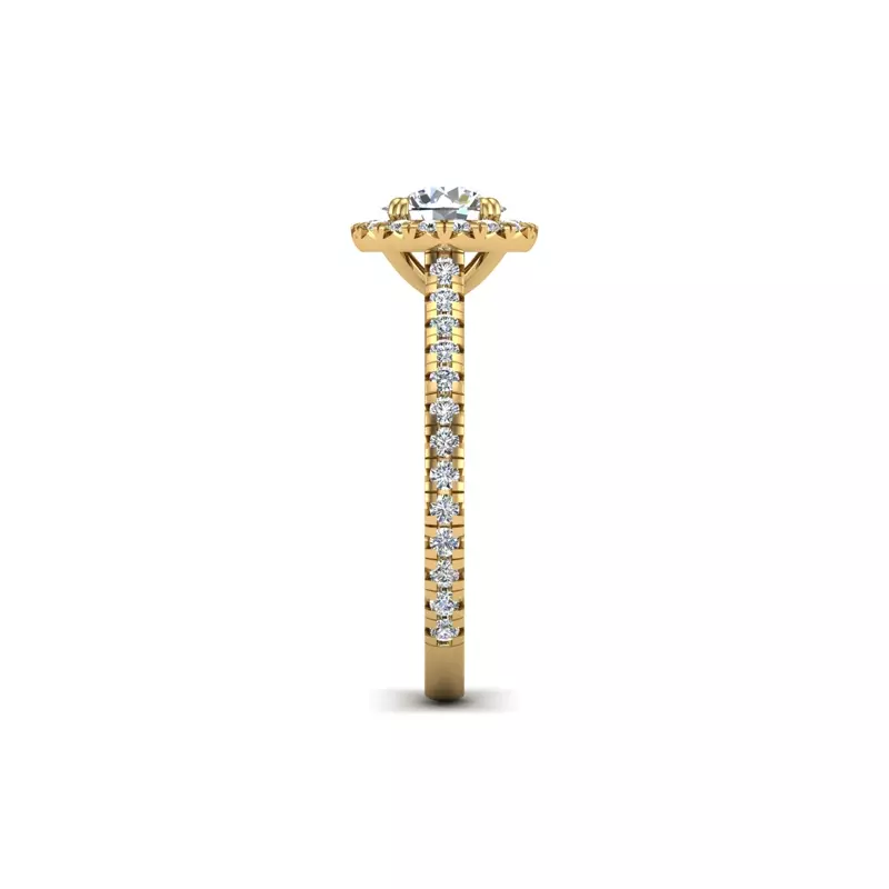 14K Yellow Gold Alison Halo Engagement Ring
