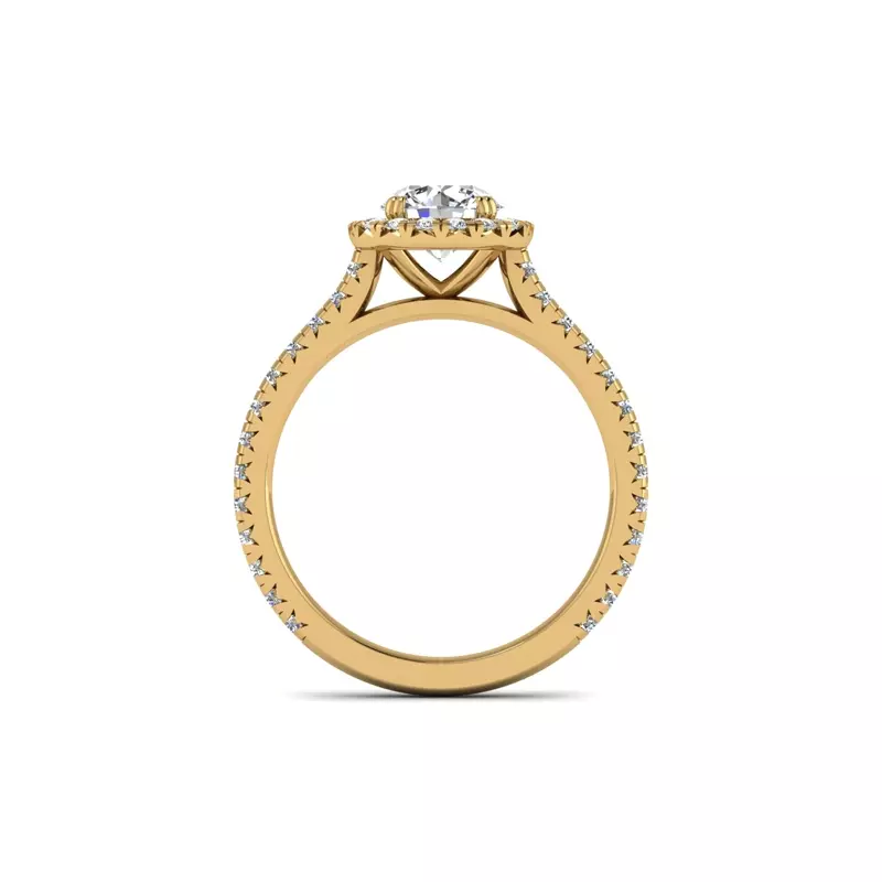 14K Yellow Gold Alison Halo Engagement Ring