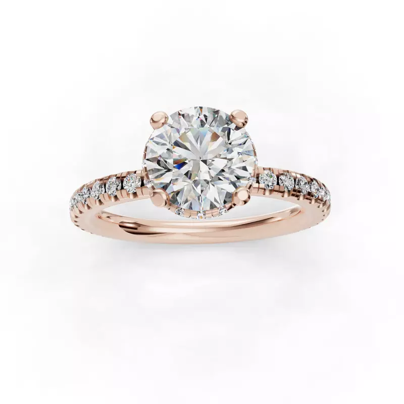 14K Rose Gold Amanda Double Hidden Halo Engagement Ring