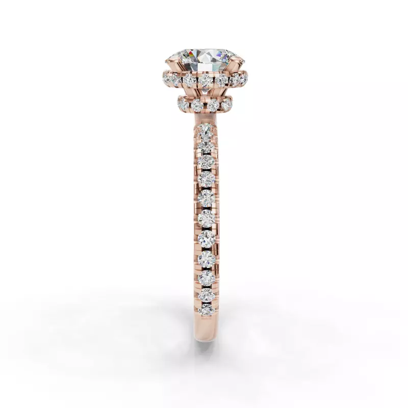 14K Rose Gold Amanda Double Hidden Halo Engagement Ring